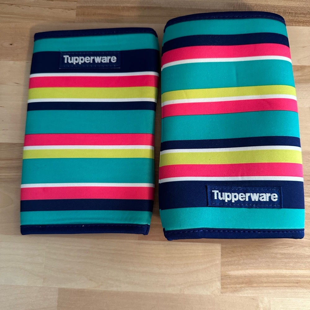 Tupperware Eco Water Bottles with Coordinating Striped Sleeves - Picture 4 of 4